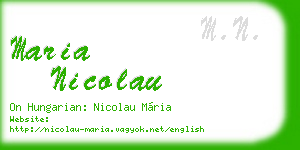maria nicolau business card