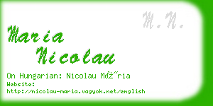 maria nicolau business card
